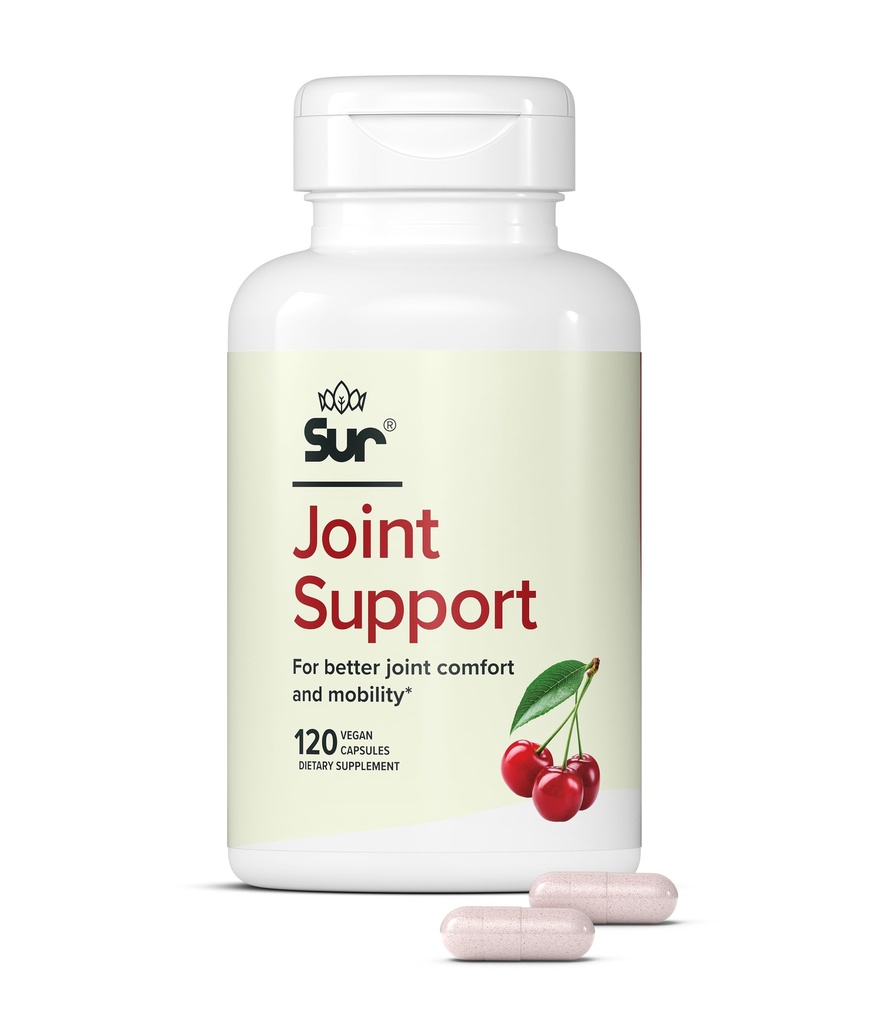Sur Joint Support FruiteX-B Tart Cherry Capsules - Vegan Fast-Acting Relief for Better Joint Comfort and Mobility - Whole Tart Cherry and Calcium Fructoborate, Muscle Recovery (120 Capsules)