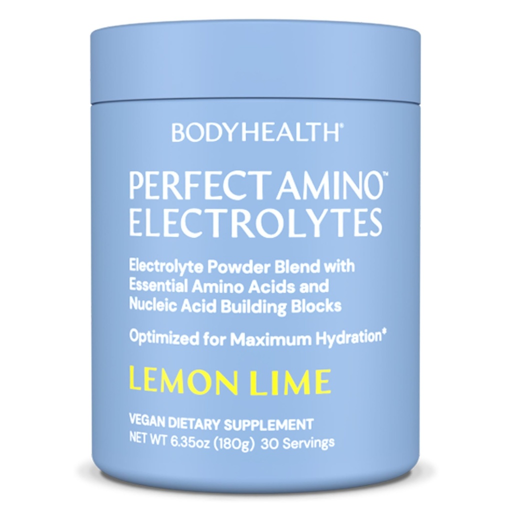 BodyHealth PerfectAmino Electrolyte Powder Όχι Ζάχαρη, Υδάτωση Keto Zero Sugar Electrolytes Drink Mix with Trace Minerals - Lemon Lime - 30 Μερίδες