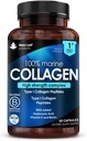 Pure Marine Collagen 100% Marine Collagen Type 1 1300mg - Υδρολυμένα Κολλαγόνο Πεπτίδια Ενισχυμένα με Υαλουρονικό Οξύ & Βιταμίνη C, Υψηλής αντοχής Συμπληρώματα Κολλαγόνου για γυναίκες και άνδρες, 60 δισκία
