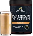 Αρχαία διατροφή Grass Fed, Cage Free, Bone Broth Protein Powder, 20g πρωτεΐνη, Hydrolyzed Collagen Peptides, Keto & Παλαιό Φιλικό, υποστηρίζει κοινή & Gut Υγεία, Turmeric, 20 εξυπηρετούν