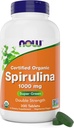NOW Foods Organic Spirulina 1000mg Tablets - 300 Count - Non-GMO, Super Green Whole Food Supplement - Double Strength 1000 mg - Φυσικό αποτέλεσμα Beta-Carotene (VIT A), B-12 και GLA