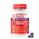 SmartyPants Kids Immity Gummies Elderberry: Παιδικό συμπλήρωμα υποστήριξης ανοσοποιητικών, Βιταμίνη C, Βιταμίνη D, Βιταμίνες B6 & B12 και Ψευδάργυρος, Χωρίς γλουτένη, Γλουτένη Elderberry, 60 Count (30 Day Supply)