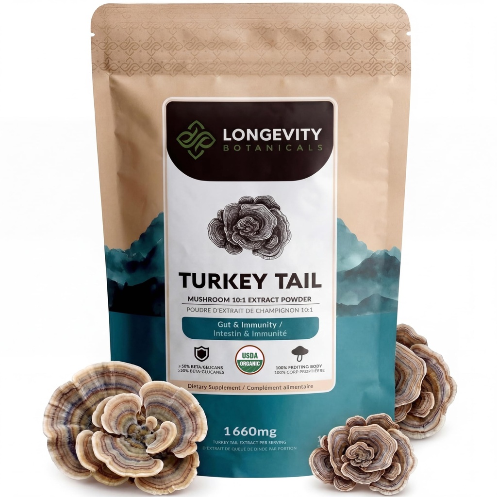 Organic Turkey Tail Mushroom Powder Supplement 100g 