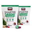 Force Factor Smarter Greens Superfood Chews, 2-Pack, Superfoods with Probiotics, Antioxidants, and Fiber, Greens Supplement to Support Digestion, Nitric Oxide, and Energy, 120 Soft Chews