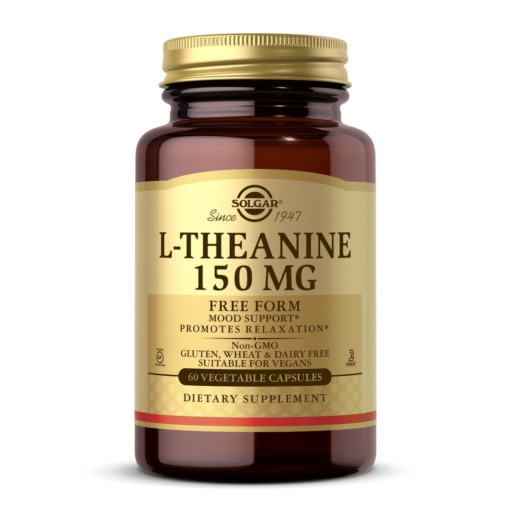 Solgar L-Theanine 150 mg - 60 κάψουλες λαχανικών - Προώθηση της χαλάρωσης - Μη ΓΤΟ, Vegan, Kosher & Gluten Free - 60 Σερβιέτες