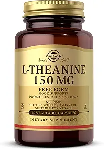 Solgar L-Theanine 150 mg - 60 Vegetable Capsules - Promotes Relaxation - Non-GMO, Vegan, Kosher & Gluten Free - 60 Servings