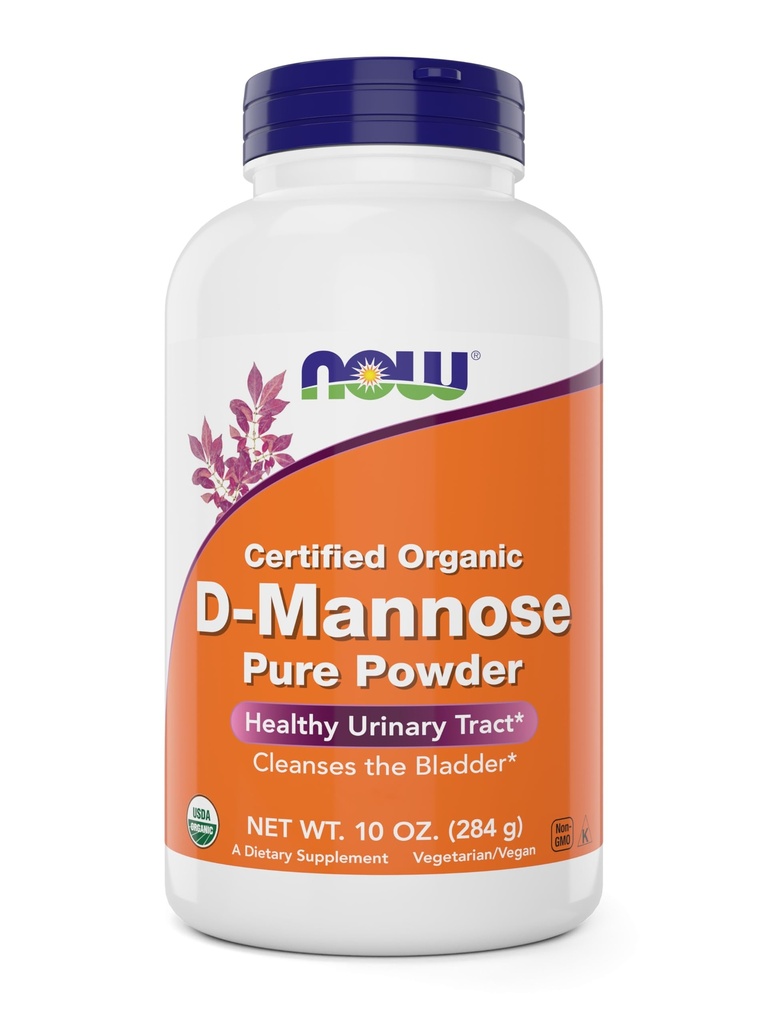 NOW Τρόφιμα Καθαρά, οργανικά D-Mannose 10 oz σκόνη - Cleander Bladder και ούρα Φυλλαδική Συμπλήρωμα Υγείας - Μη ΓΤΟ - Vegan Φιλικό - 2000mg / 2 γραμμάρια ανά υπηρεσία