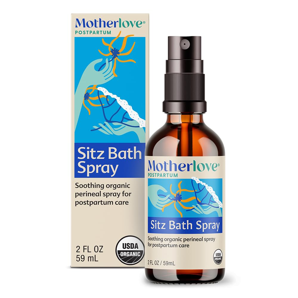 Motherlove Sitz Bath Spray (2 oz) Sitz Bath for Postpartum Care— Herbal Perineal Spray w/Witch Hazel—USDA Organic, Vegan, & Cruelty Free