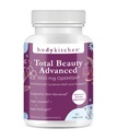 Body Kitchen Total Beauty Advanced, Περιέχει ελαστίνη, κερατίνη, βιοτίνη και υαλουρονικό οξύ, υποστηρίζει την ανάπτυξη των μαλλιών, ανανέωση του δέρματος, αντοχή των νυχιών, Veggie Caps, 90 Count