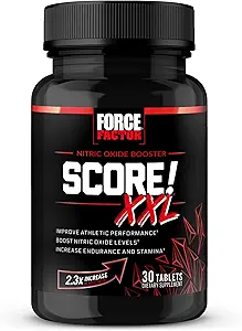 FORCE FACTOR Βαθμός! XXL Nitric Oxide Booster συμπλήρωμα για τους άνδρες με L-Citrulline, Horny κατσικίσιο ζιζάνιο, Black Maca, & Tribulus Terrestris για την αύξηση Stamina, την ενέργεια, και τη φυσική απόδοση, 30 δισκία