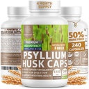 N1N Premium Κάψουλες Ψυλλίου Χάσκ [All Natural,1450 MG] Ισχυρό συμπλήρωμα διαλυτών ινών για την υποστήριξη της κανονικότητας και της πειθούς υγείας, 240 Caps
