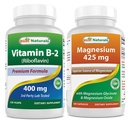 Best Naturals Βιταμίνη Β2 (Riιβοφλαβίνη) 400mg & Γλυκινικό μαγνήσιο 425 mg