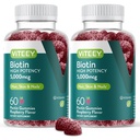 VITEEY Biotin Gummies για το δέρμα των μαλλιών και τα νύχια - Βιοτίνη για την ανάπτυξη των μαλλιών Gummies - 5000 mcg - Vegan, χωρίς γλουτένη, μη GMO – 120 κόμης