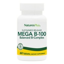 NaturesPlus Mega B-100 Complex - 60 δισκία παρατεταμένης αποδέσμευσης - Ισορροπημένο B Complex - Ενεργειακή Υποστήριξη - Χορτοφαγικά, Χωρίς Γλουτένη - 60 εξυπηρετήσεις