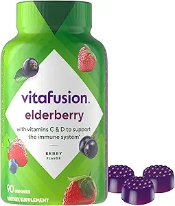 Vitafusion Elderberry Gummy Βιταμίνες, 90ct Elderberry Gummy Βιταμίνες, Μασώμενα, 90 Count