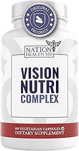 Vision Nutri Complex - Eye Vitamins with Lutein, Bilberry - Eye and Vision Health for Men & Women - 60 Capsules