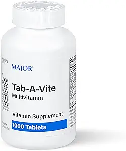 MAJOR Tab-A-Vite Multivitamin Tablets - Gluten-Free Multivitamin for Adults, Supports Overall Health, Multimineral Supplement, 1000 Count