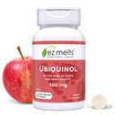 EZ τήγματα διαλυτή Ubiquinol 100mg, Ενεργή μορφή CoQ10, Συμπληρώματα υγείας καρδιάς για άνδρες & γυναίκες, χωρίς ζάχαρη, 2-μηνιαία προσφορά - 1 συσκευασία