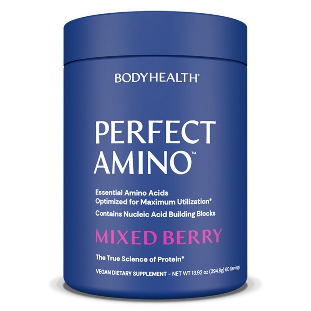 BodyHealth PerfectAmino Powder - BCAA και EAA Powder για προ και μετά την προπόνηση - Amino Acid Energy Drink for Men and Women to Support Lean Muscle and Recovery - Mixed Berry - 60 Services