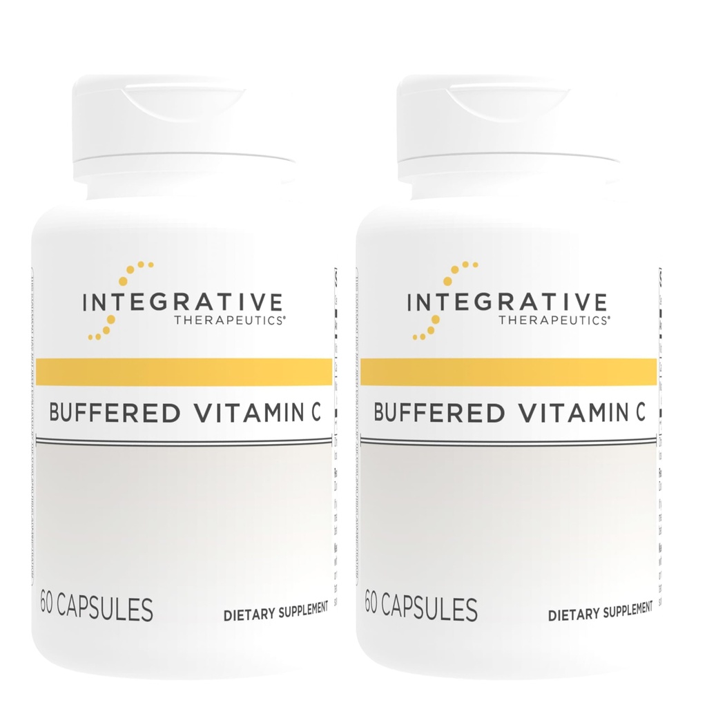 Integrative Θεραπευτικά Buffered Vitamin C - Αντιοξειδωτικό συμπλήρωμα υποστήριξης για υγιή δέρμα & συνδετικούς ιστούς* - Vegan & Gluten-Free - 60 κάψουλες (2 Συσκευασία)