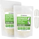 XPRS Nutra Vegan Μέγεθος 00 Χωριστές κάψουλες - 100 Count Clear Premium Κενές κάψουλες χωρισμένες σε τσάντες - 00 Χάπια Κενά για συμπλήρωμα DIY Γέμισμα