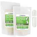 XPRS Nutra Vegan Μέγεθος 00 Χωριστές κάψουλες - 100 Count Clear Premium Κενές κάψουλες χωρισμένες σε τσάντες - 00 Χάπια Κενά για συμπλήρωμα DIY Γέμισμα