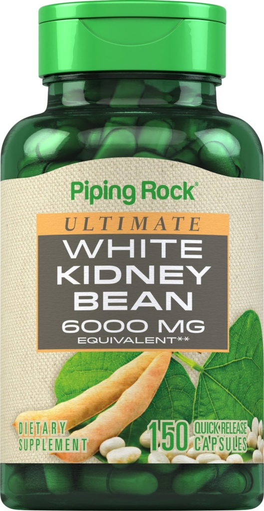 Piping Rock White Kidney Bean Extract | 150 Capsules | Non-GMO & Gluten Free Supplement