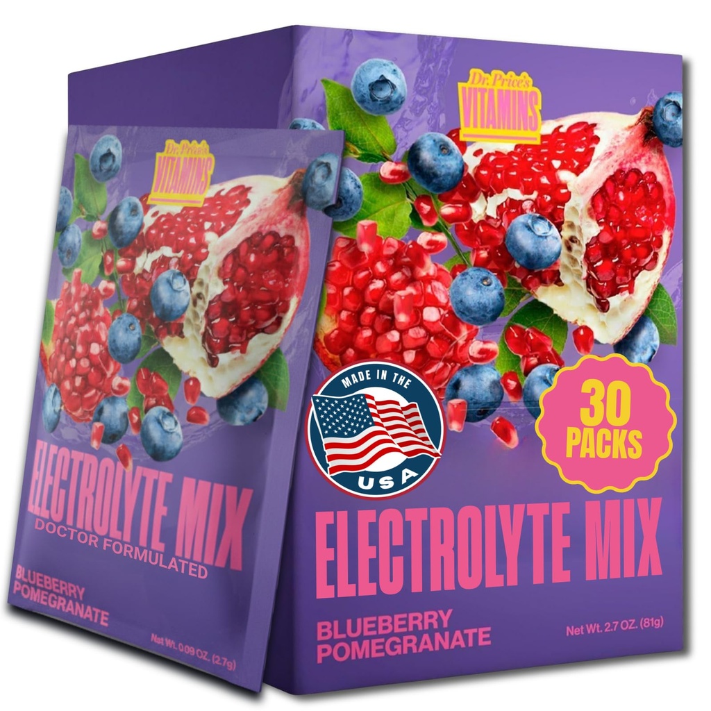 Dr. Price's Vitamins Electrolyte Mix Supplement Powder, 72 Trace Minerals, Κάλιο, Νάτριο, Electrolyte Replacement Keto Drink 
