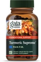 Gaia Herbs Turmeric Supreme Discomfort P.M. - Βοηθά στην παροχή νυχτερινή άνεση για να υποστηρίξει περισσότερο ξεκούραστο ύπνο - με Tumeric Curcumin, Kava, Valerian, Feverfew - 60 υγρά Phyto-Capsules (30-Day Supply)