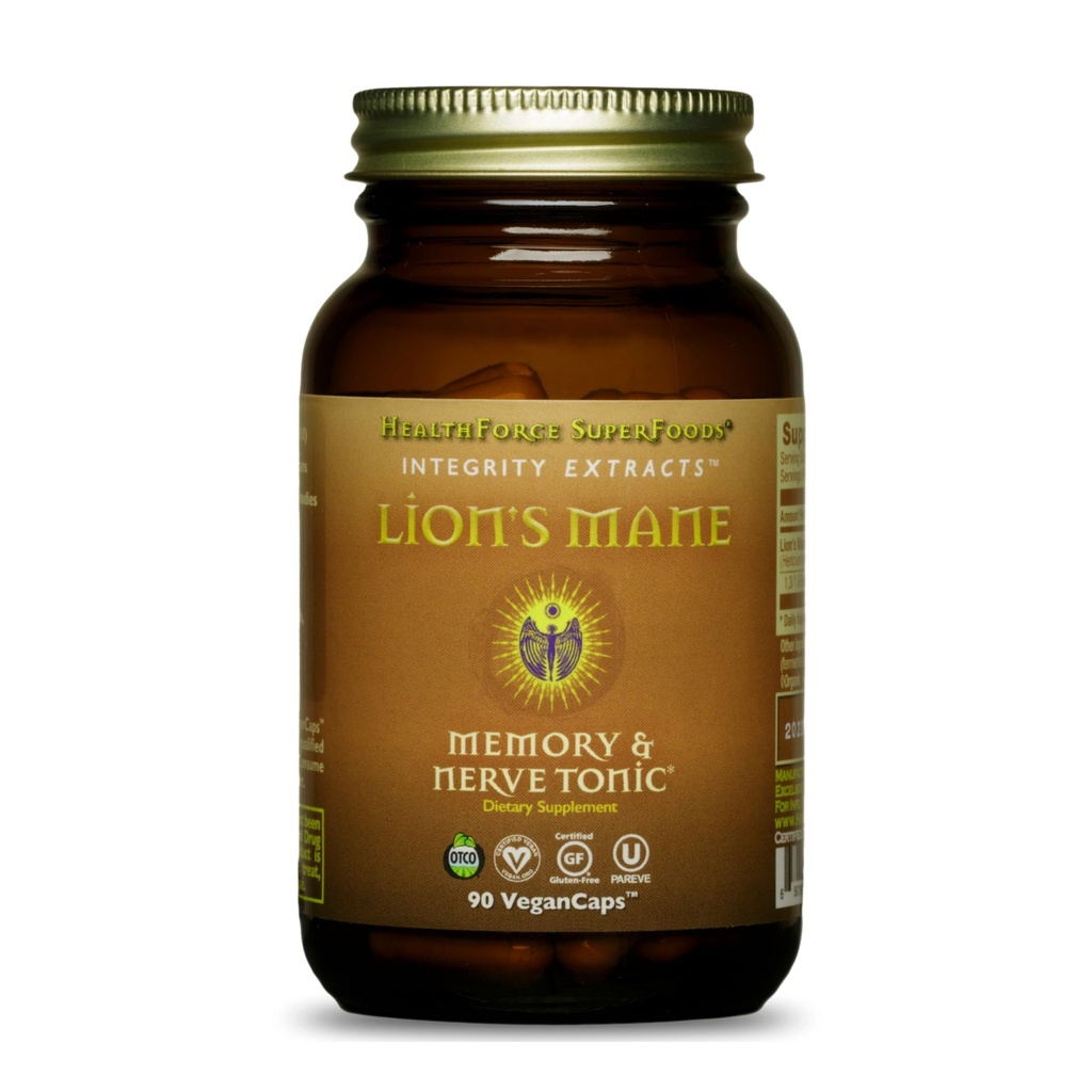 HealthForce SuperFoods Ακεραιότητα εκχυλίζει χαίτη του λιονταριού - κάψουλες - 90 κάψουλες Vegan