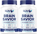 (2 Pack) Mindful Wellness Advanced Brain Savior Capsules, Official Mindful Wellness Supplement Pills, Mindful Wellness Support Capsules Premium Formula - All Natural Pills, 120 Capsules for 2 Months