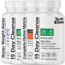 Detox Cleanse Kick Off Διαχείριση βάρους και Extra Colon Cleanser. 4pk για την απώλεια νερού, Bloating, Flat Stomach, Puffiness w Apple Cider Vinegar, Senna Leaf, Glucomannan, Chromium, Probiotic 120 χάπια