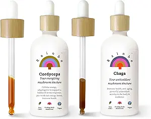 Rainbo Libido Bundle, Cordyceps Mushroom Extract + Chaga Mushroom Tincture, Dual Extract Daily Mushroom Tinctures for Complete Immune Support, Vegan Liquid Mushroom Συμπληρώματα