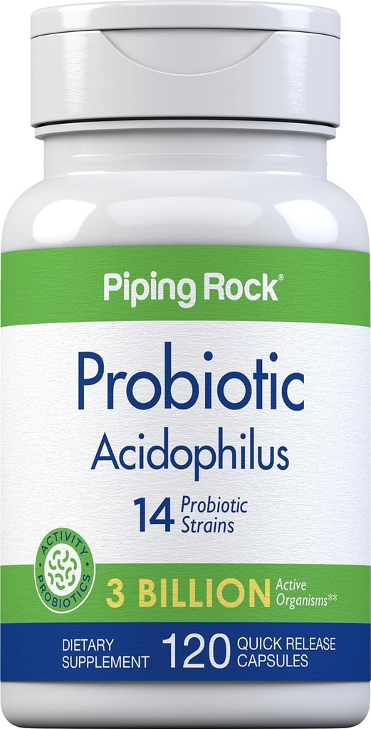 Piping Rock Probiotic Acidophilus Κάψουλες για γυναίκες και άνδρες 