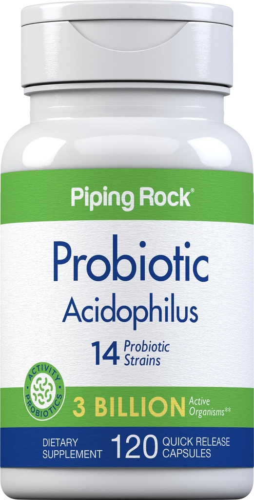 Piping Rock Probiotic Acidophilus κάψουλες για γυναίκες και άνδρες 