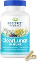 RidgeCrest Herbals ClearLungs Immune, Lung support συμπλήρωμα με Mullein, Elderberry, Ψευδάργυρος, Βιταμίνη C, Βιταμίνη Α, Olive Leaf (60 Caps, 30 Serv)