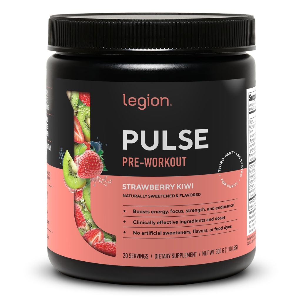 LEGION- Όλα τα φυσικά Nitric Oxide Preworkout ποτό για την ενίσχυση της ενέργειας, Createine Δωρεάν, φυσικά γλυκαντικά, Beta Alanine, Citrulline, Alpha GPC (Strawberry Kiwi)