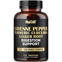 Cayenne Pepper Supplement with Turmeric Curcumin Root, Ginger Root, Ceylon Cinnamon Bark & More - Ανοσοποιητικό Σύστημα, Κοινή Υγεία & Digestive Υγεία Υποστήριξη - 210 Κάψουλες