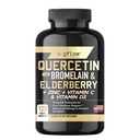 gflow vitamins Quercetin with Bromelain Zinc Vitamin C Vitamin D Elderberry - 120 Veggie Capsules, Non-GMO, Gluten-Free | Immune Support Supplement | Made in USA | 2 Months Supply