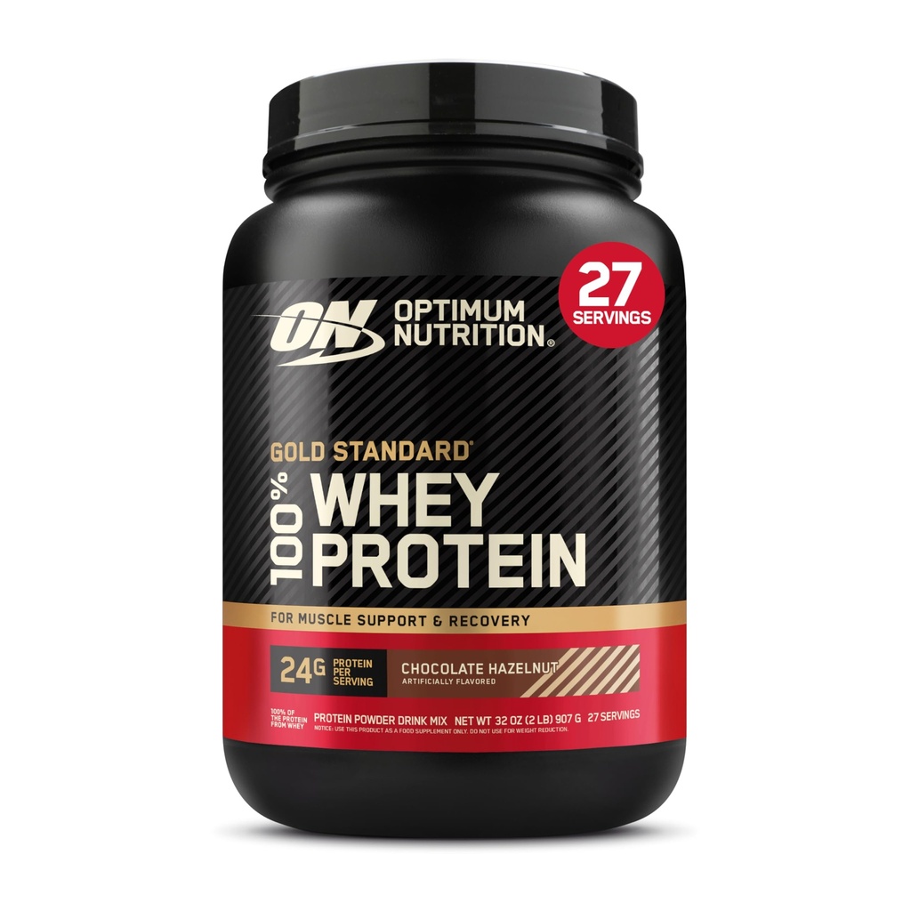 Βέλτιστη διατροφή Gold Πρότυπο 100% πρωτεΐνη Whey σκόνη, σοκολάτα φουντουκιού, 2 λίρα (συσκευασία Μαΐου Vary)