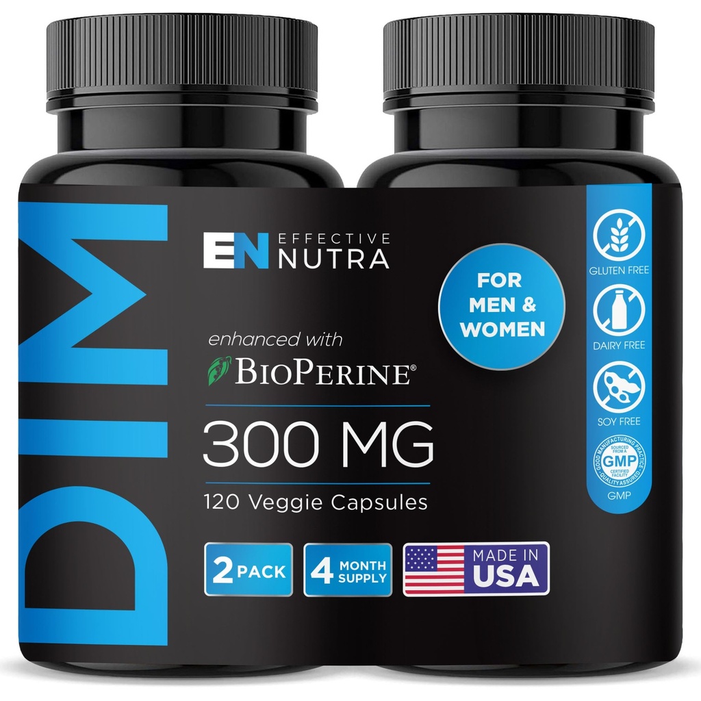 ΑΠΟΤΕΛΕΣΜΑ NUTRA Dim Συμπλήρωμα 300mg με BioPerine - Extra Strength Estrogen Blocker για άνδρες & γυναίκες - Ορμονική & Μεταβολισμός Υποστήριξη - 4 Μήνες προσφοράς