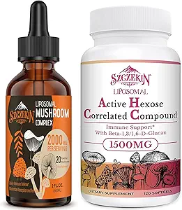 1500 MG Liposomal Active Hexose Correlated Supplement 120 SoftGels Bundle με 2000 MG Liposomal Mushroom Complex Drops 30 Σερβιέτες