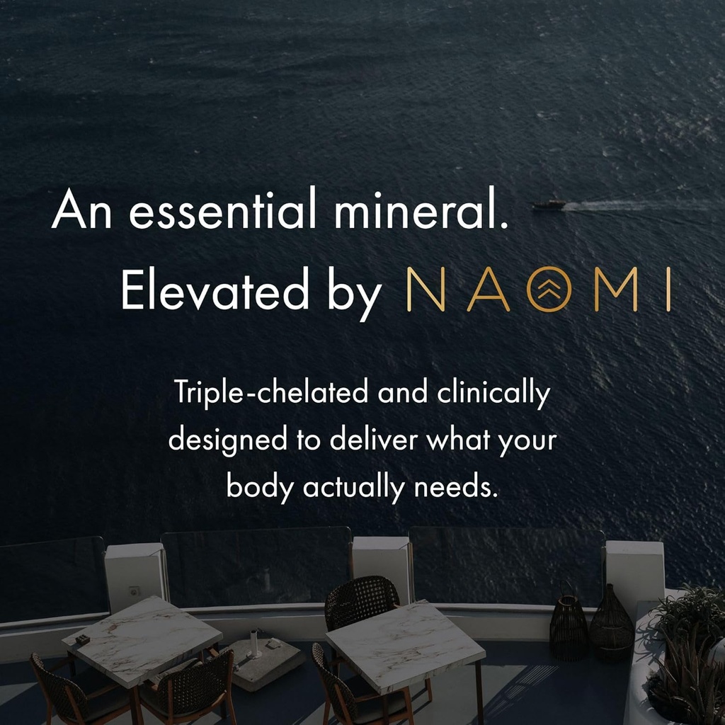 NAOMI Μαγνήσιο Γλυκινικό - Βιοενεργό Πλήρως Αντιδραστικό Premium Υψηλή Απορρόφηση - Υποστηρίζει τους μυς, τα νεύρα, και την υγεία της καρδιάς - Chelamax Μαγνήσιο Διγλυκινικό - 90 κάψουλες, 45 ημέρες προσφοράς