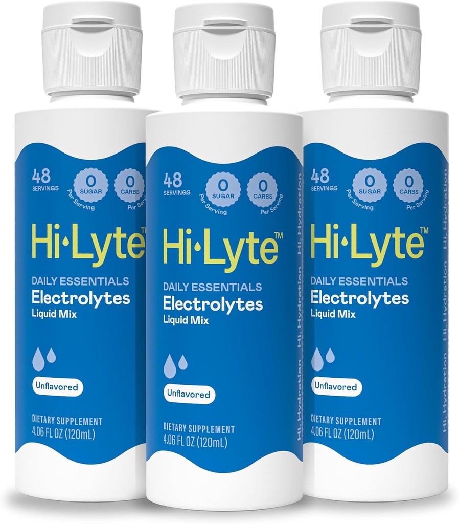 Hi-Lyte Daily Essentials Electrolytes Liquid Mix Unflavored, 144 Servings