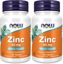 NOW Foods Supplements, Zinc (Zinc Gluconate) 50 mg, Supports Enzyme Functions*, Immune Support*, 100 Tablets (Pack of 2)