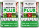 Dr. Schulze's SuperFood Plus | Vitamin and Mineral Herbal Concentrate | Daily Nutrition | Gluten-Free and Non-GMO | Vegan | 14 Ounce Powder | 2-Pack
