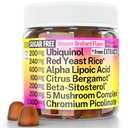 Red Yeast Rice Alpha Lipoic Acid Ubiquinol CoQ10 Citrus Bergamot Beta-Sitosterol Chromium Picolinate Sugar-Less Gummies w Lion's Mane Turkey Tail Reishi Cordyceps Chaga, Pills Capsules Συμπλήρωμα Alt