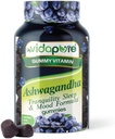 Ashwagandha Gummies, High Potency Ashwagandha Root Extract με Μαγνήσιο Γλυκινικό, Μελατονίνη, B6, Βαλεριάνα Root, GABA, Πάθος λουλούδι για άνδρες και γυναίκες. 60 κόμης 30 μερίδες από myVidaPure