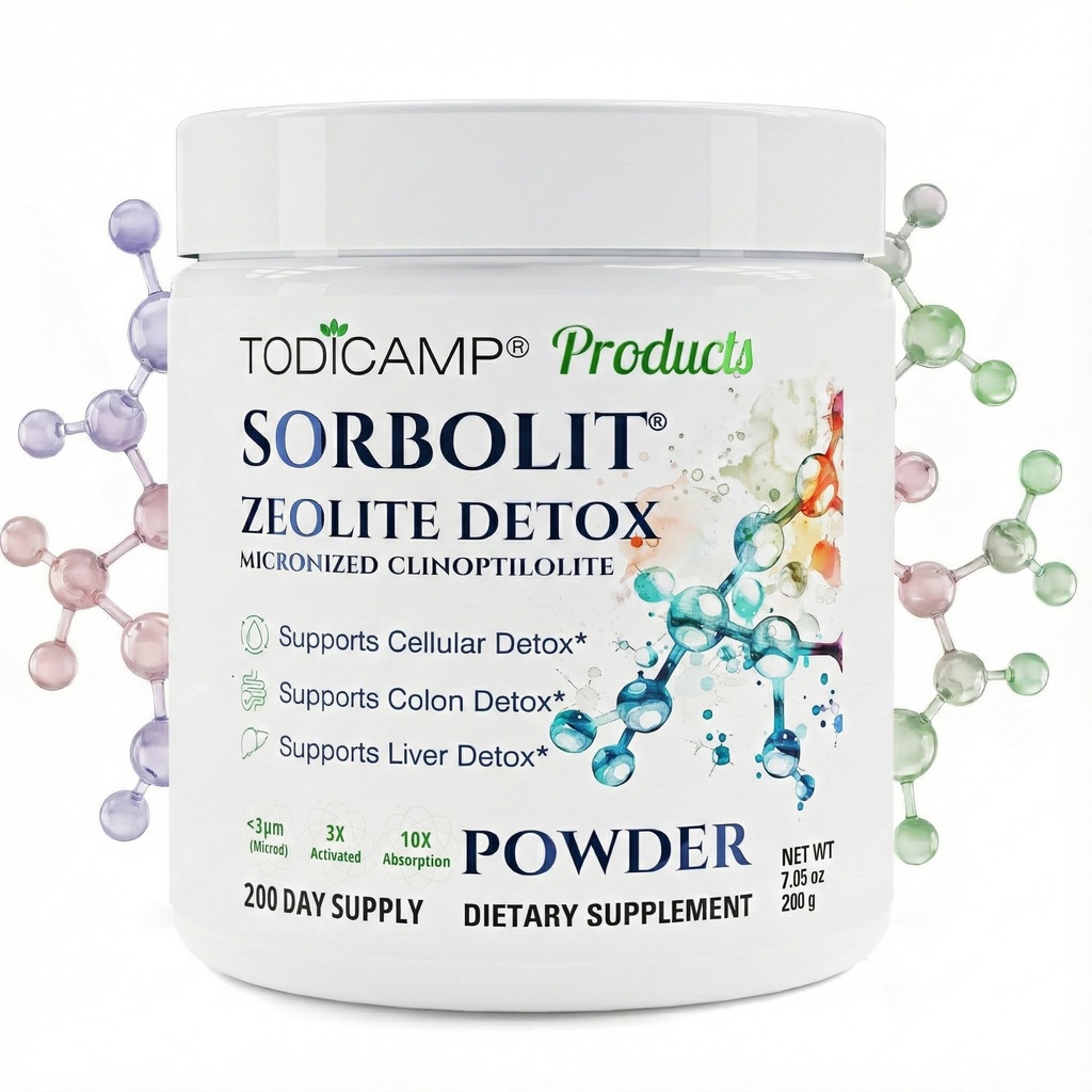 Sorbolit Zeolite Detox - 7.05 oz Ζεόλιθος συμπλήρωμα σκόνης για το πλήρες σώμα Detox - Καθαρισμός κόκκων, Κυτταρικό ήπαρ Detox 