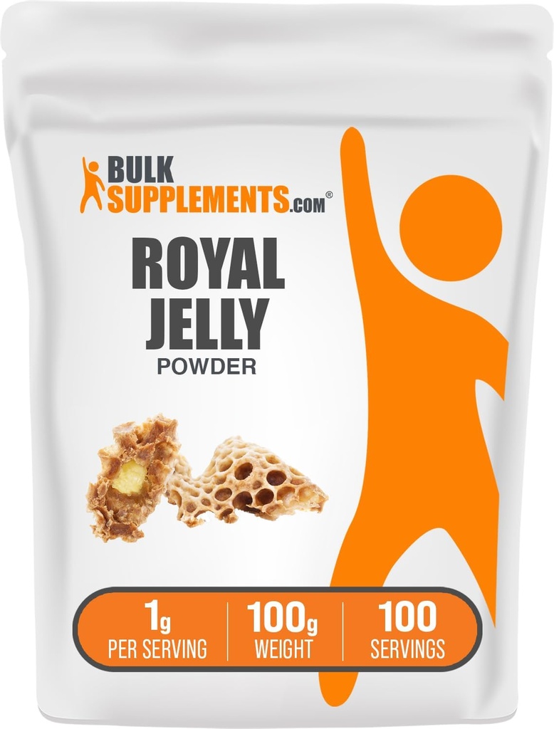 BulkSupplements.com Royal Jelly Powder - Royal Jelly Supplement, για Ανοσολογική Υποστήριξη - Χωρίς Γλουτένη, 1g ανά Σερβίρισμα, 100g (3, 5 oz) (πακέτο του 1)